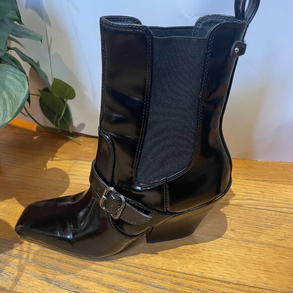 Sam Edelman Suzette Buckle Western Booties Black Size 7 - Picture 6 of 10